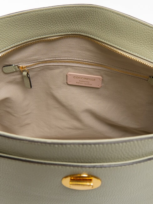 LIYA Sac bandoulière en cuir martelé vert céladon - Sacs pour Femme