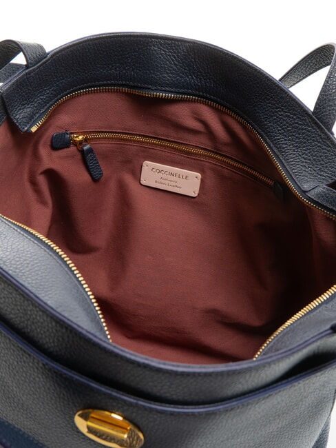 LIYA Sac bandoulière en cuir martelé bleu nuit - Sacs pour Femme