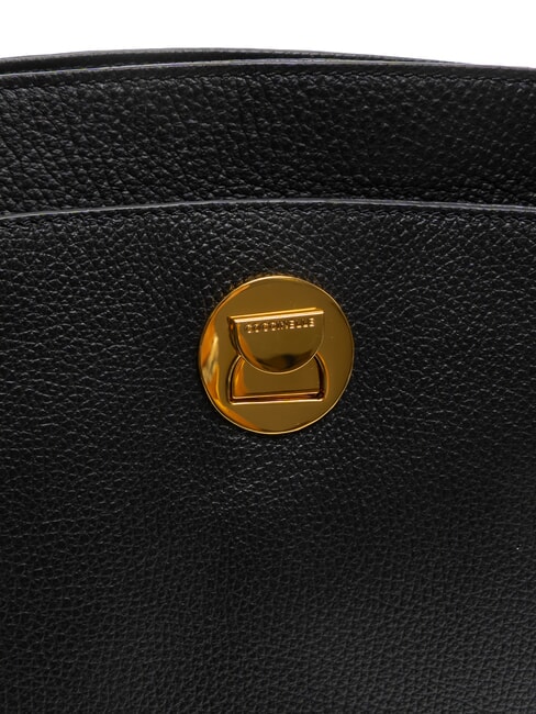 LIYA Sac bandoulière en cuir martelé Noir - Sacs pour Femme