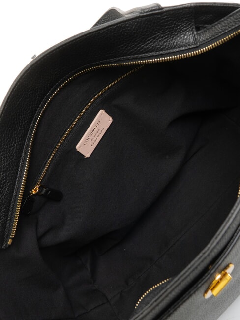 LIYA Sac bandoulière en cuir martelé Noir - Sacs pour Femme