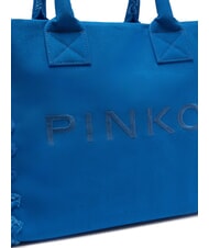 PINKO BEACH Sac shopping en toile recyclée bleu-bleu aster ch.-or antique - Sacs pour Femme - 3