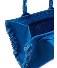 PINKO BEACH Sac shopping en toile recyclée bleu-bleu aster ch.-or antique - Sacs pour Femme - 4