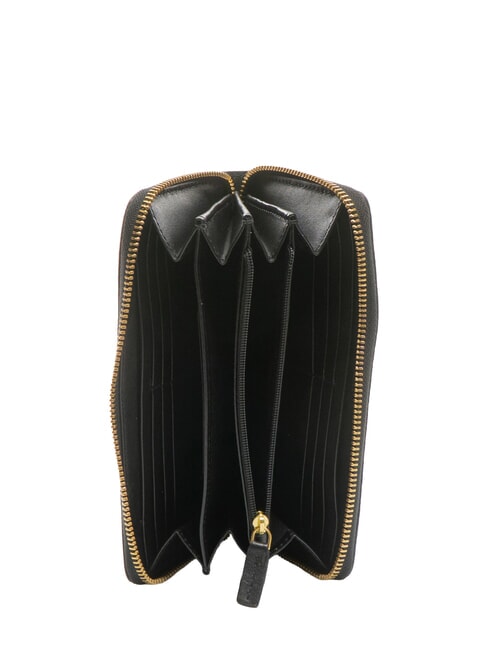 CARLOTTA Grand portefeuille zippé black Gold - Portefeuilles Femme