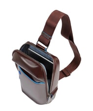 PIQUADRO BLUE SQUARE Sac à dos en cuir à une épaule ACAJOU - Sacs en Bandoulières pour Homme - 5