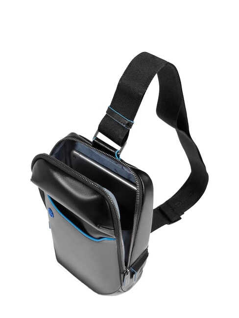 BLUE SQUARE Sac à dos en cuir à une épaule Noir - Sacs en Bandoulières pour Homme