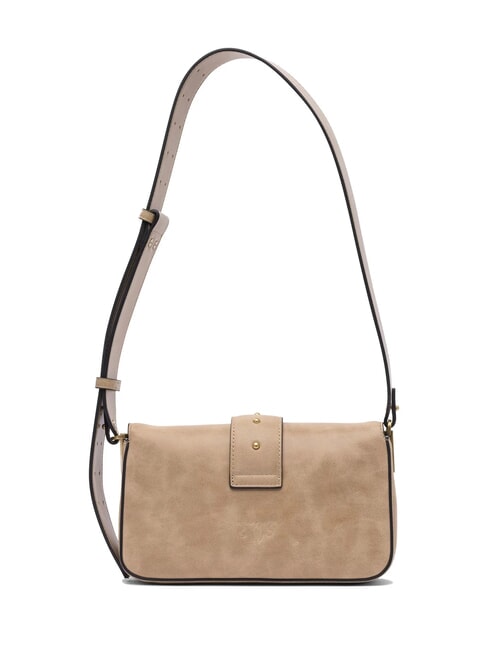 LOVE ONE MINI Mini sac bandoulière en cuir beige-gris fumé-or antique - Sacs pour Femme