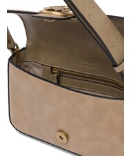 PINKO LOVE ONE MINI Mini sac bandoulière en cuir beige-gris fumé-or antique - Sacs pour Femme - 5