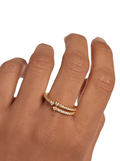 THE NEW ESSENTIALS SISI Bague en zircone plaquée or or - Bagues