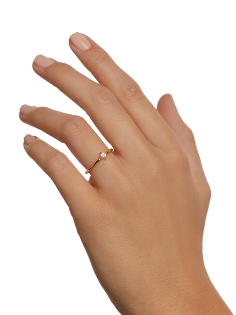 THE NEW ESSENTIALS OBI Bague solitaire avec zircone or - Bagues