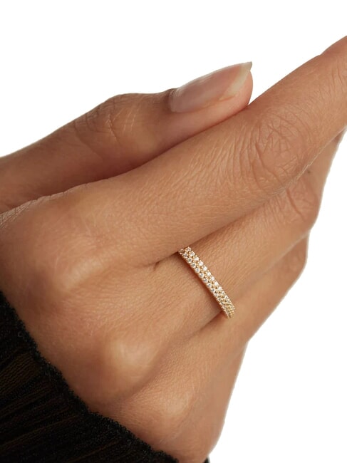 THE NEW ESSENTIALS TIARA Bague en zircone plaquée or or - Bagues