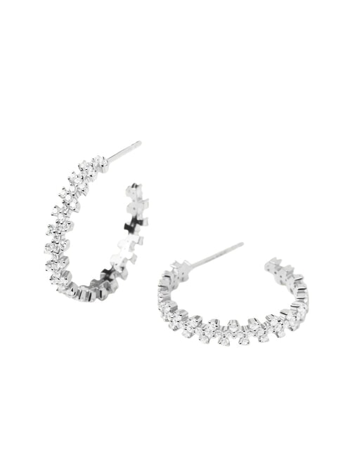 THE NEW ESSENTIALS CROWN Boucles d'oreilles en argent avec zircone argent - Boucles d'oreilles