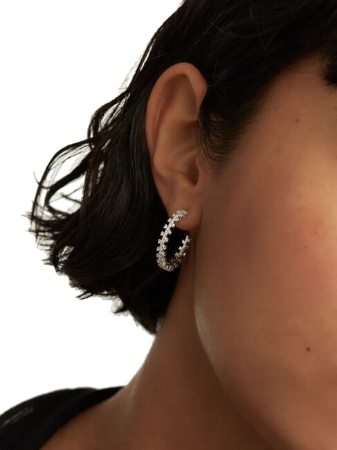 THE NEW ESSENTIALS CROWN Boucles d'oreilles en argent avec zircone argent - Boucles d'oreilles