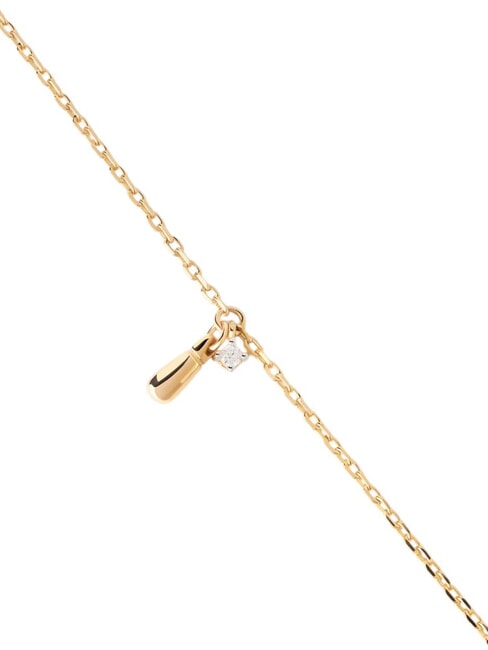 THE NEW ESSENTIALS KIRA Bracelet chaîne avec zircone ronde et pendentif goutte or - Bracelets