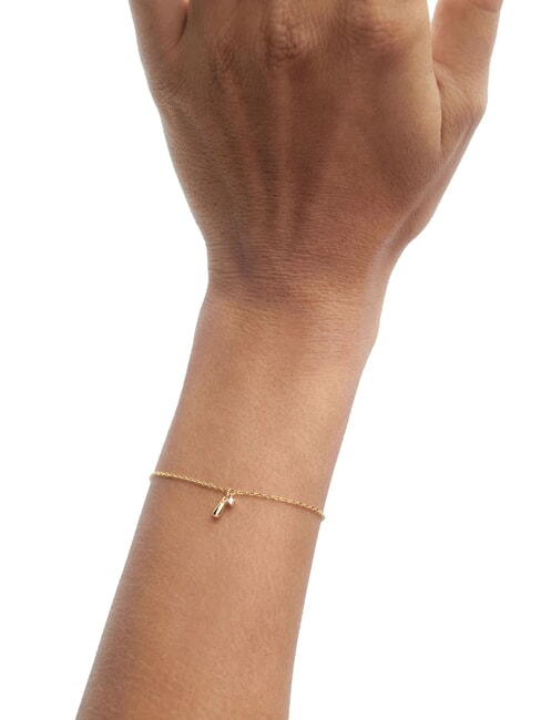 THE NEW ESSENTIALS KIRA Bracelet chaîne avec zircone ronde et pendentif goutte or - Bracelets