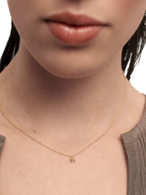 COLOR GREEN FLEUR Collier pendentif avec zircone et griffes or - Colliers