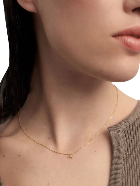 COLOR GREEN FLEUR Collier pendentif avec zircone et griffes or - Colliers