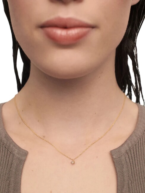 COLOR GREY FLEUR Collier pendentif avec zircone et griffes or - Colliers