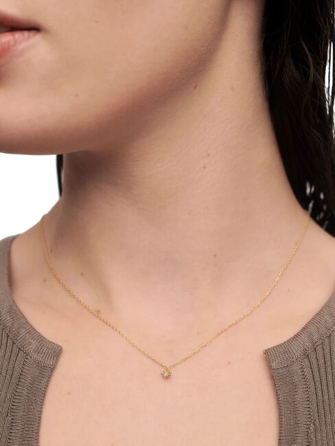 COLOR GREY FLEUR Collier pendentif avec zircone et griffes or - Colliers