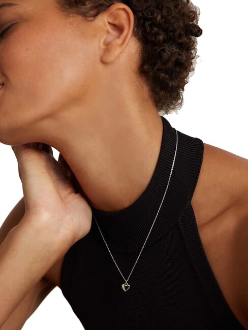 L'ABSOLU ENGRAVE ME Collier en argent avec pendentif en forme de cœur argent - Colliers