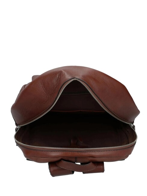 BIAGIO Sac à dos en cuir brun 14/ruthénium palladium - Sacs à dos pour l'École & les Loisirs