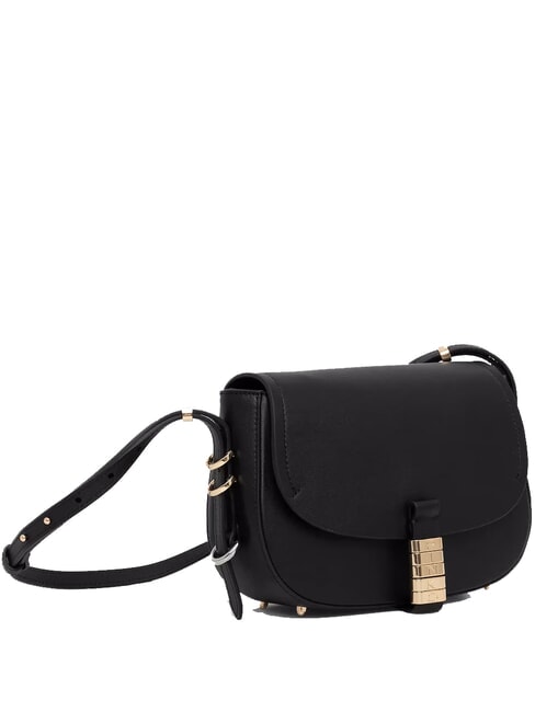 SADDLE Petit sac à bandoulière en cuir fille noire mixte limousine. or-n - Sacs pour Femme