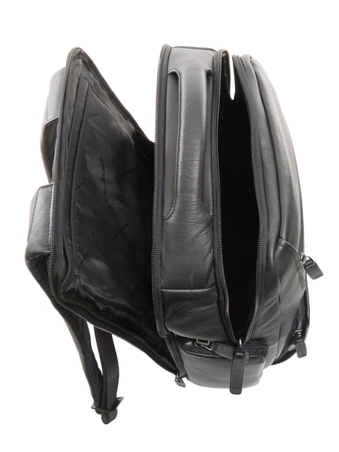 AKRON Sac à dos en cuir pour ordinateur portable 15,6" Noir - Sacs à dos pour ordinateur portable