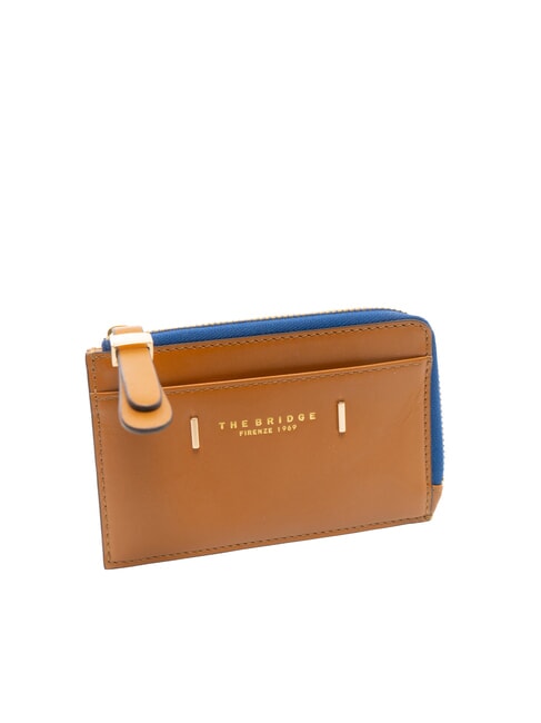 CHIARA  Portefeuille plat en cuir Cognac / or - Portefeuilles Femme