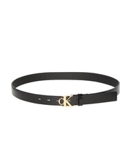 CALVIN KLEIN MONOGRAM BUCKLE Ceinture en cuir avec logo en métal - Ceintures