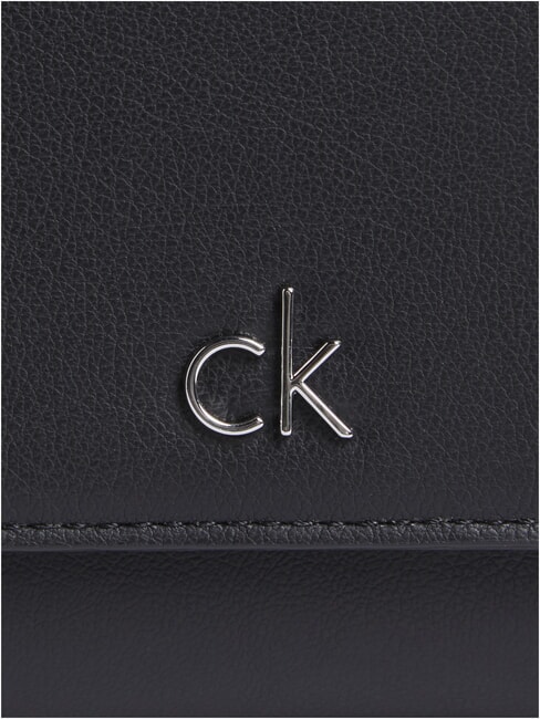 CK RE-LOCK Portefeuille moyen sur noir - Portefeuilles Femme