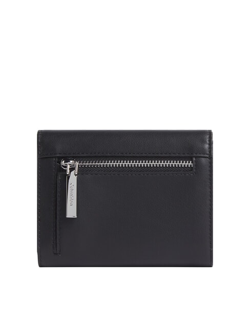 CK RE-LOCK Portefeuille moyen sur noir - Portefeuilles Femme