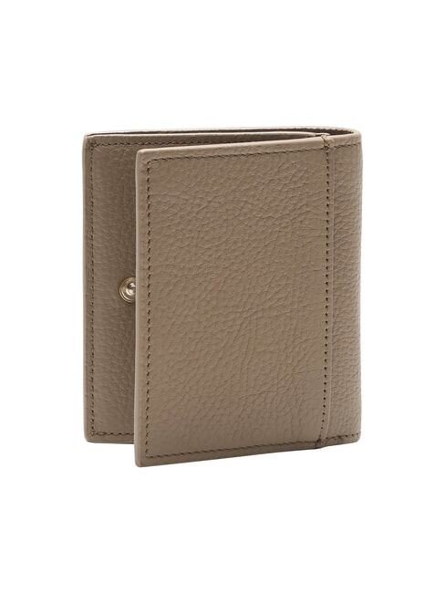 CK LEATHER Portefeuille vertical en cuir taupe - Portefeuilles Homme