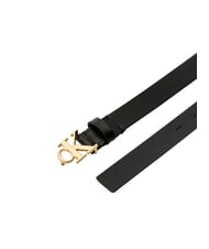 CALVIN KLEIN MONOGRAM BUCKLE Ceinture en cuir avec logo en métal sur noir - Ceintures - 3