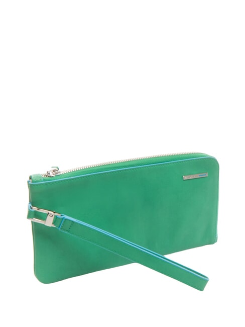 CAMPIONARIO -  BLUE SQUARE Pochette en cuir avec manchette carr&eacute; vert/bleu - Sacs pour Femme