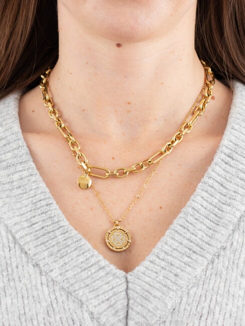 ALL OF US Collier à deux rangs avec pendentifs or jaune - Colliers