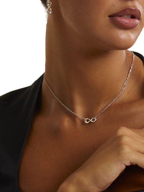 ENDLESS DREAM Collier à breloques infini avec zircone ARGENT - Colliers