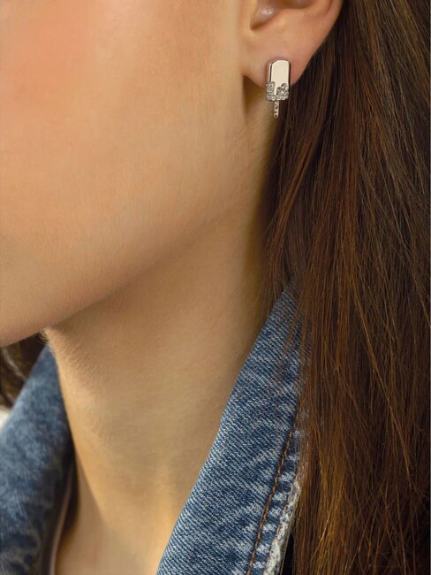 I MELT FOR YOU Boucles d'oreilles en forme de glace avec cristaux ARGENT - Boucles d'oreilles