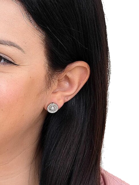 LOVE Boucles d'oreilles circulaires avec zircone ARGENT - Boucles d'oreilles