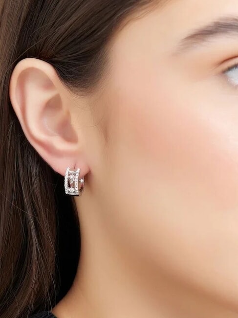 IN THE SKY Boucles d'oreilles cr&eacute;oles travaill&eacute;es avec des zircones ARGENT - Boucles d'oreilles