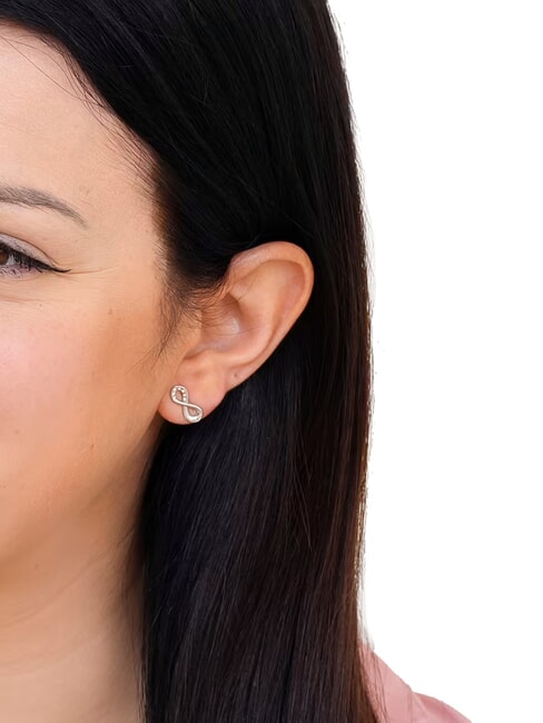 ENDLESS DREAM Boucles d'oreilles symbole infini avec zircone ARGENT - Boucles d'oreilles