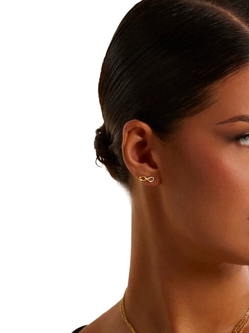 ENDLESS DREAM Boucles d'oreilles symbole infini avec zircone or jaune - Boucles d'oreilles