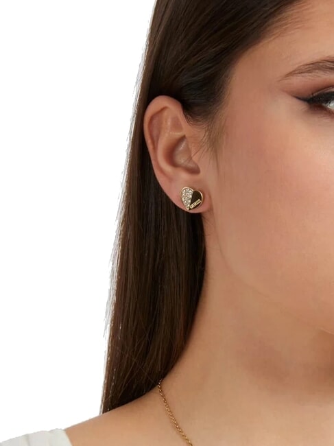 LOVELY Boucles d'oreilles &agrave; tige en forme de c&oelig;ur avec zircone or jaune - Boucles d'oreilles