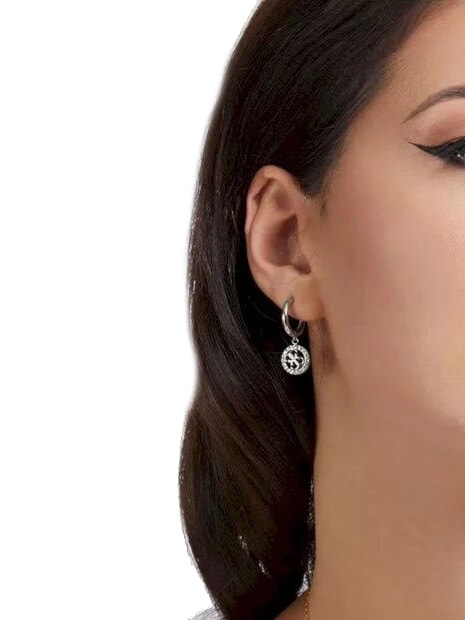 LIFE IN 4G Boucles d'oreilles cr&eacute;oles &agrave; breloques 4G ARGENT - Boucles d'oreilles