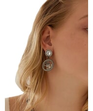 GUESS 4G VINTAGE Boucles d'oreilles créoles avec logo et zircones - Boucles d'oreilles