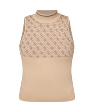 GUESS RN LISE 4G Débardeur à col montant café et travertin - T-shirt - 3