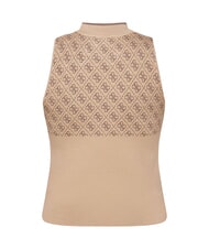 GUESS RN LISE 4G Débardeur à col montant café et travertin - T-shirt - 4