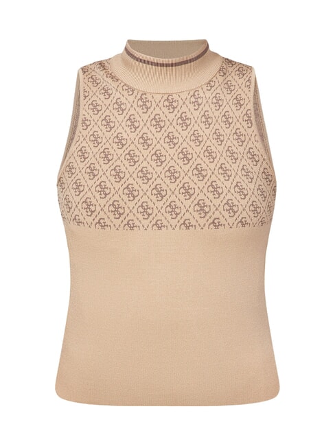 RN LISE 4G Débardeur à col montant café et travertin - T-shirt