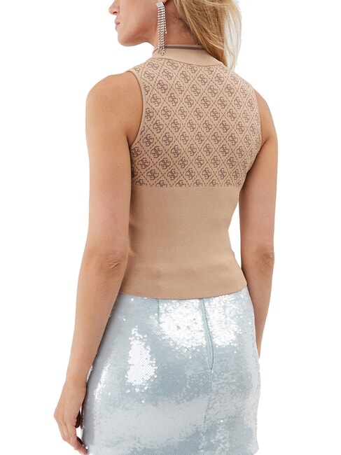 RN LISE 4G Débardeur à col montant café et travertin - T-shirt