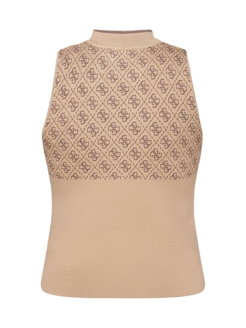 RN LISE 4G Débardeur à col montant café et travertin - T-shirt