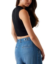 GUESS ALEXIA Souris courte en tricot avec logo en strass - T-shirt