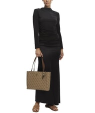 GUESS NOELLE 2  Sac fourre-tout à bandoulière logo latte / marron - Sacs pour Femme - 4